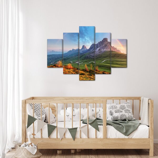 Obraz dúhy nad skaliskami (150x105 cm)