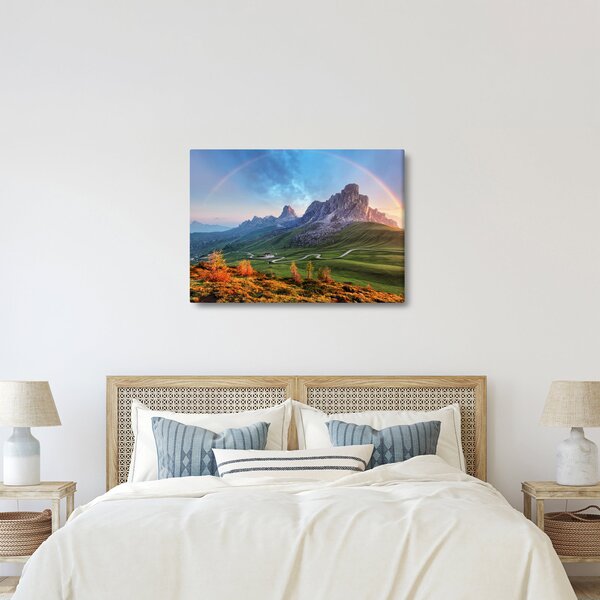 Obraz dúhy nad skaliskami (70x50 cm)