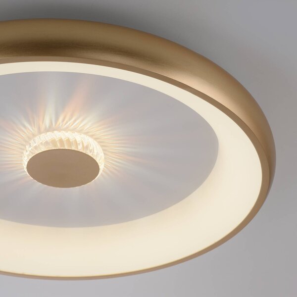 JUST LIGHT. GmbH Vertigo LED stropné svietidlo, Ø 61,5 cm, mosadz, Mosadz / zlato, Obývacia izba / jedáleň, kov, Moderný, Závesné svietidlo