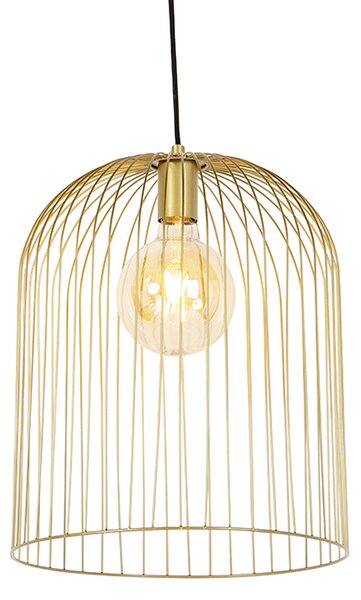 Dizajnové závesné svietidlo zlaté - Wire Knock