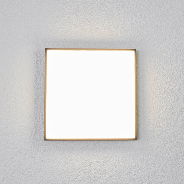 Lucande LED vonkajšie stropné svietidlo Amra, 30 cm, hranaté, antracit, Čierna, Plast, Moderný, Stropné svetlo