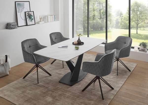 JEDÁLENSKÝ STÔL, čierna, biela, 180/90/75 cm P & B - Stoly, Online Only