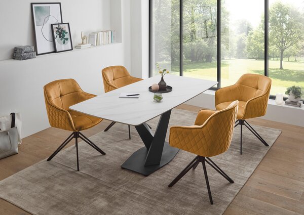 JEDÁLENSKÝ STÔL, čierna, biela, 180/90/75 cm P & B - Stoly, Online Only