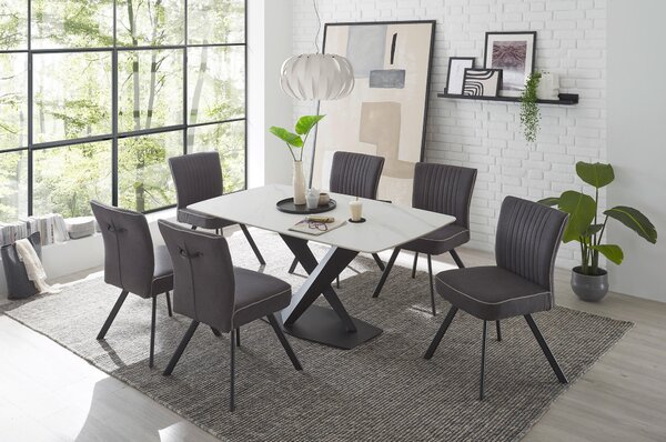 JEDÁLENSKÝ STÔL, čierna, biela, 180/90/75 cm P & B - Stoly, Online Only