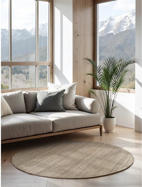 Jutový okrúhly koberec taupe ø 160 cm Bouclé Jaipur – Hanse Home