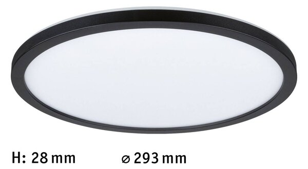 Paulmann Atria Shine LED panel, čierny, Ø 29 cm, 3000 K, zapnutie/vypnutie, Čierna, Obývacia izba / jedáleň, Plast, Moderný, Závesné svietidlo