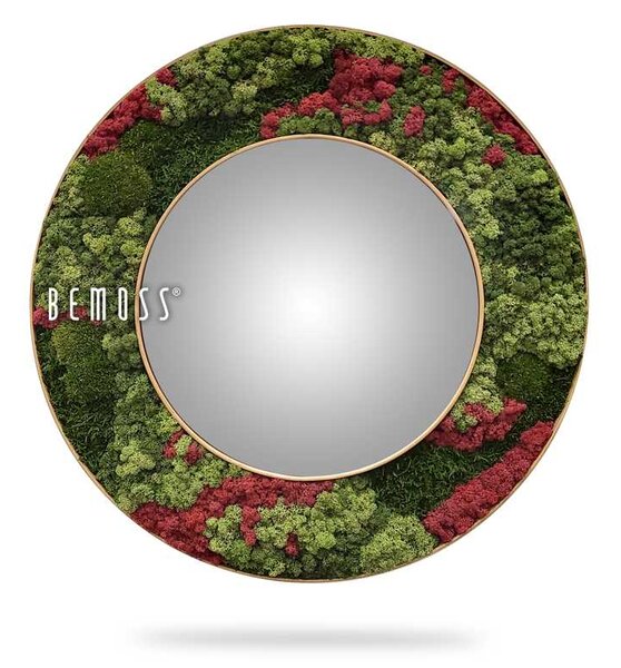 Kruhové zrkadlo BEMOSS® ORTHO Burgundy - Vonkajší priemer rámu 65 cm (zrkadlo 45 cm)