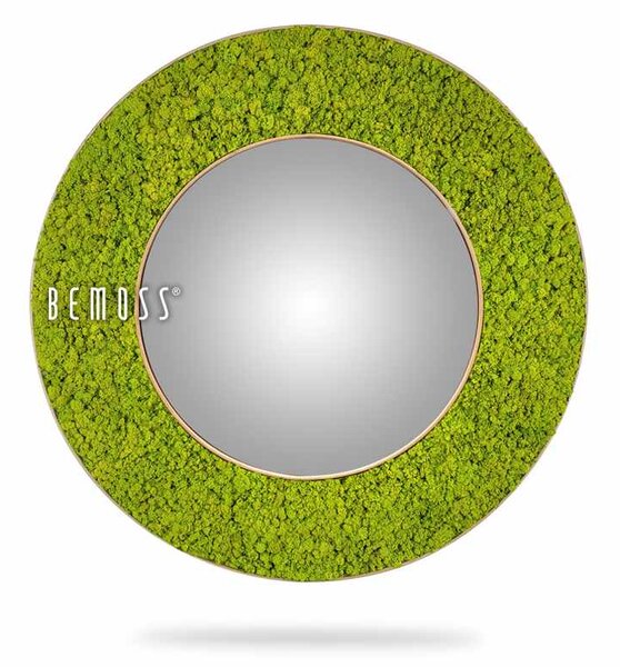 Kruhové zrkadlo LIŠAJNÍK mono LIME - Vonkajší priemer rámu 65 cm (zrkadlo 45 cm)