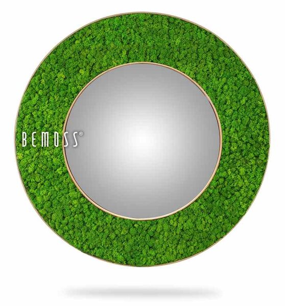 Kruhové zrkadlo LIŠAJNÍK mono GREEN - Vonkajší priemer rámu 65 cm (zrkadlo 45 cm)