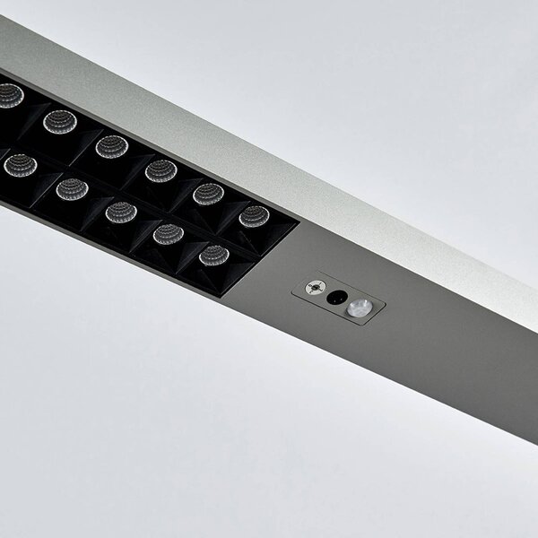 Kancelárska stojacia lampa Arcchio LED Jolinda, strieborná, 4 000 K, senzor, Hliník / sivá / zinok, Pracovňa / Kancelária, Hliník, Moderný, Zemné bodové svetlo