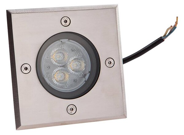 Lucande LED vstavané podlahové svietidlo Ava, 12 cm x cm, IP67, Hliník / sivá / zinok, Hliník, Moderný, Zapustené podlahové svetlo