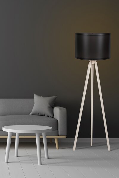 ASIR Stojacia lampa 119 čierna krémová