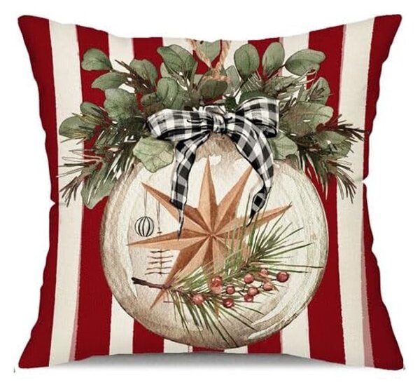 Vianočná obliečka na vankúš CHRISTMAS BALL 45x45 cm, červená