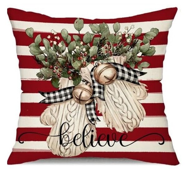 Vianočný obliečok na vankúš BELIEVE 45x45 cm, červený