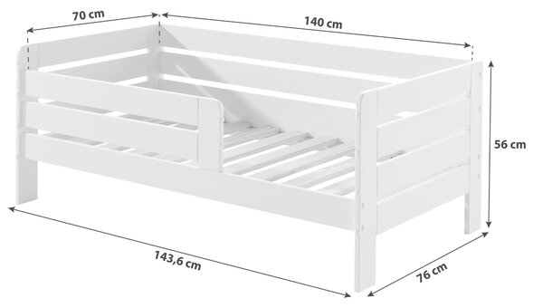 POSTEĽ PRE DETI A MLÁDEŽ, 70/140 cm biela MID.YOU - Detské izby, Online Only