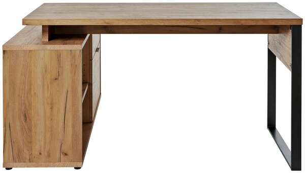 ROHOVÝ PÍSACÍ STÔL, antracitová, farba duba, 150/120/76 cm Livetastic - Online Only kancelárie, Online Only