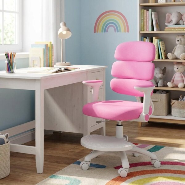 Detská rastúca stolička Neoseat KIDDY THREE — látka, prateľný poťah, tmavo ružová