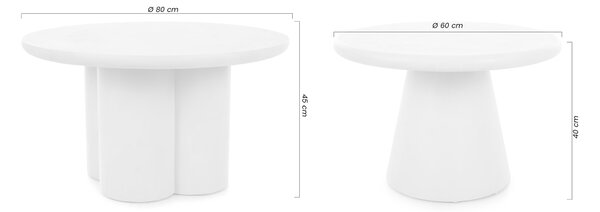Súprava konferenčných stolíkov Clav 60 cm a Cylindus 80 cm - béžový