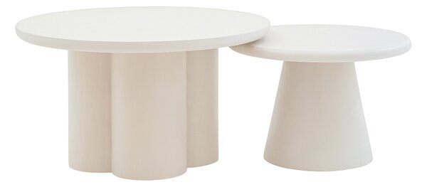 Súprava konferenčných stolíkov Clav 60 cm a Cylindus 80 cm - béžový