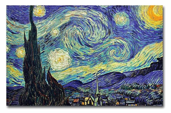 ASIR Obraz na plátne GOGH - HVIEZNÁ NOC 70 x 45 cm