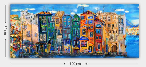 ASIR Nástenný obraz DOMY 120 x 50 cm