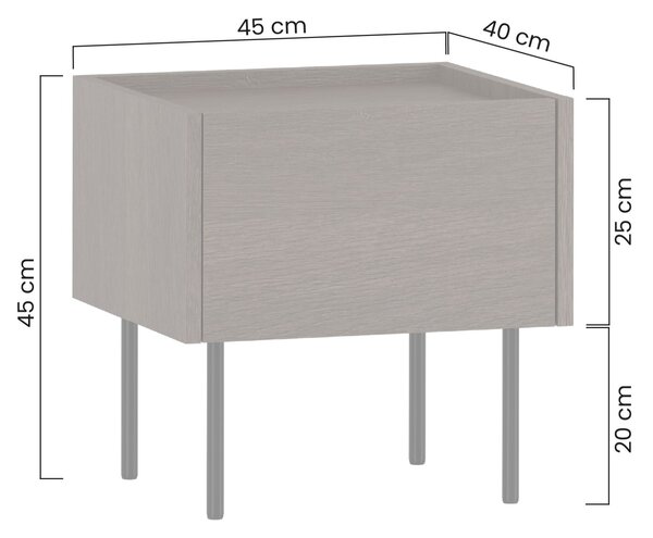 Nočná skrinka Dunari so zásuvkou 45 cm - dub dunin