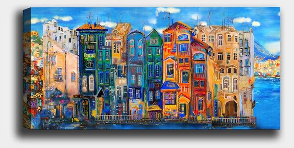 ASIR Nástenný obraz DOMY 120 x 50 cm