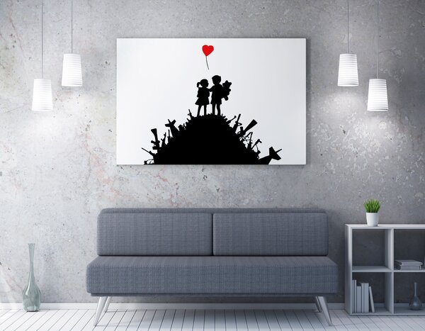 ASIR Obraz na plátne (70 x 100) Banksy Street Art – Láska hojí