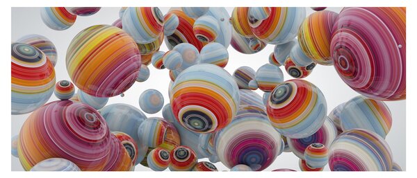 Obraz maľovaných gulí (120x50 cm)