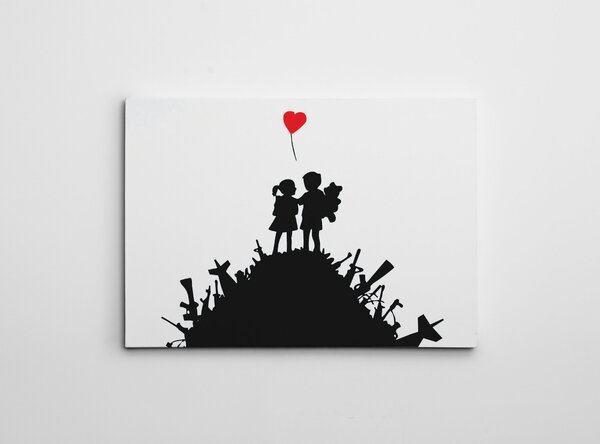 ASIR Obraz na plátne (70 x 100) Banksy Street Art – Láska hojí