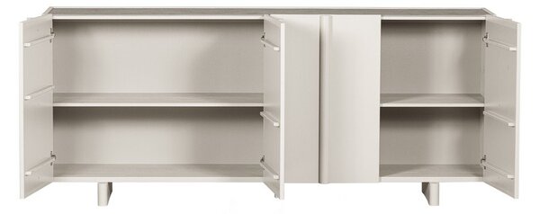 Krémovobiela nízka modulárna komoda z borovicového dreva 200x85 cm Basu – WOOOD
