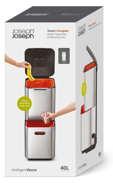 Krémovobiely kôš na triedený odpad Joseph Joseph Totem Compact, 40 l