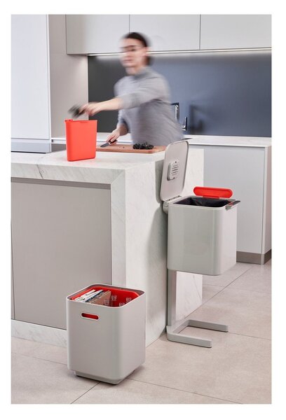 Krémovobiely kôš na triedený odpad Joseph Joseph Totem Compact, 40 l