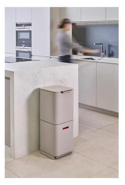 Krémovobiely kôš na triedený odpad Joseph Joseph Totem Compact, 40 l