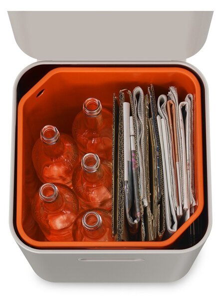 Krémovobiely kôš na triedený odpad Joseph Joseph Totem Compact, 40 l