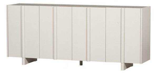 Krémovobiela nízka modulárna komoda z borovicového dreva 200x85 cm Basu – WOOOD