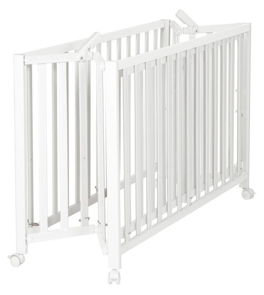 Biela skladacia postieľka na kolieskach 60x120 cm Fold up – Roba