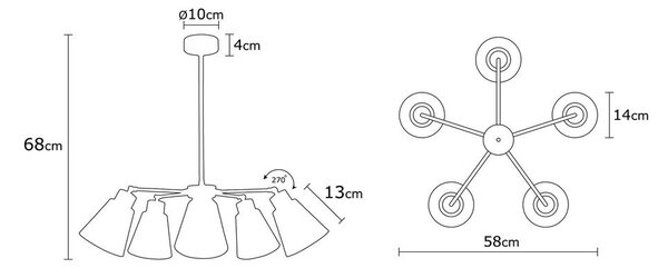 Závesné svietidlo s kovovým tienidlom ø 58 cm Manavgat – Opviq lights