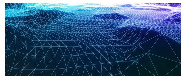 Obraz - Hory v počítačovom modeli (120x50 cm)