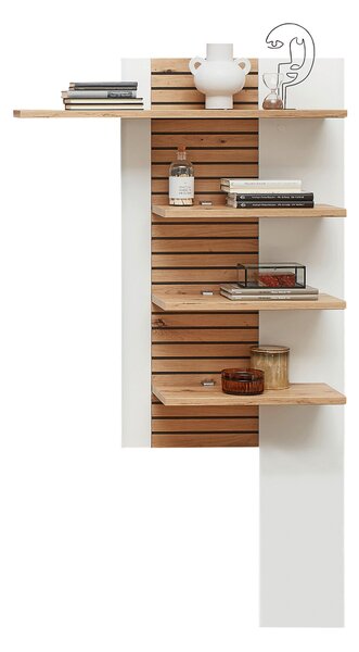 NÁSTENNÝ REGÁL, biela, dub artisan, 96/165/28 cm Hom`in - Regály