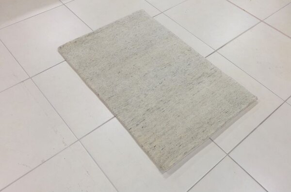 Vlnený jednofarebný ručne tkaný koberec Daleo 100 Uni Beige 0,60 x 0,95 m