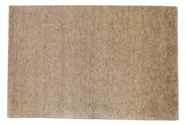 Vlnený jednofarebný ručne tkaný koberec Daleo 100 Uni Beige 0,60 x 0,95 m