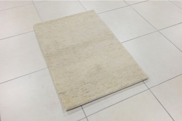 Vlnený jednofarebný ručne tkaný koberec Daleo 100 Uni Beige 0,60 x 0,95 m