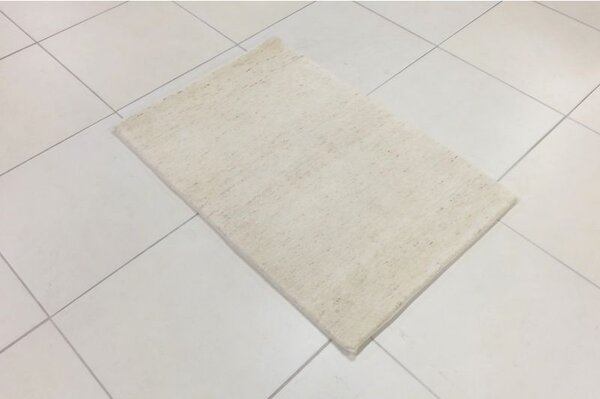 Vlnený jednofarebný ručne tkaný koberec Daleo 100 Uni Beige 0,60 x 0,95 m