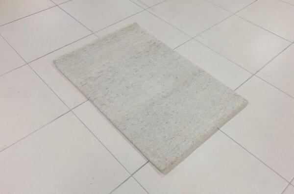 Vlnený jednofarebný ručne tkaný koberec Daleo 100 Uni Beige 0,60 x 0,95 m