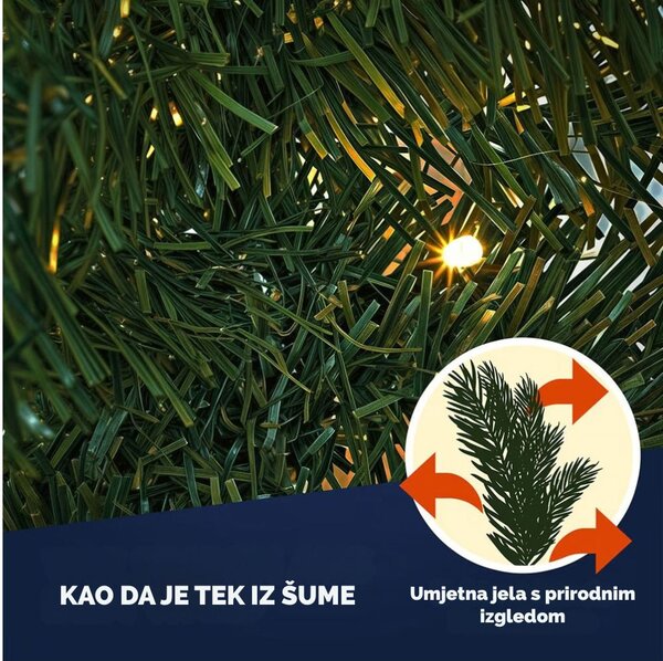 Vianočná girlanda ANDREA s osvetlením na diaľkové ovládanie, zdobená, 5m, zelená Casaria