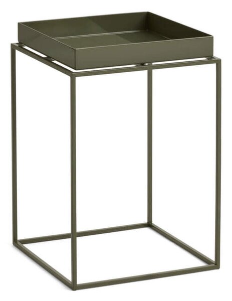 HAY Stolík Tray Table 30x30 High, olive green