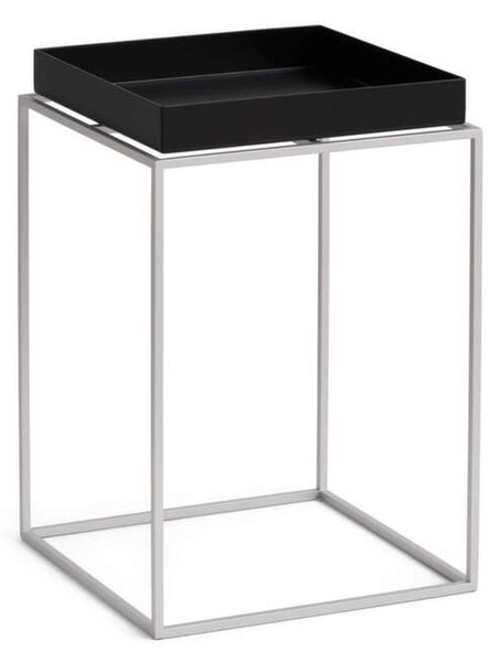 HAY Stolík Tray Table 30x30 High, black / silicone coated steel