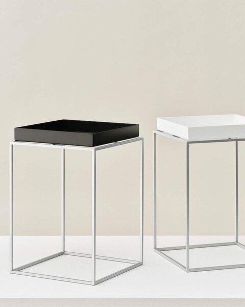 HAY Stolík Tray Table 30x30 High, white / silicone coated steel