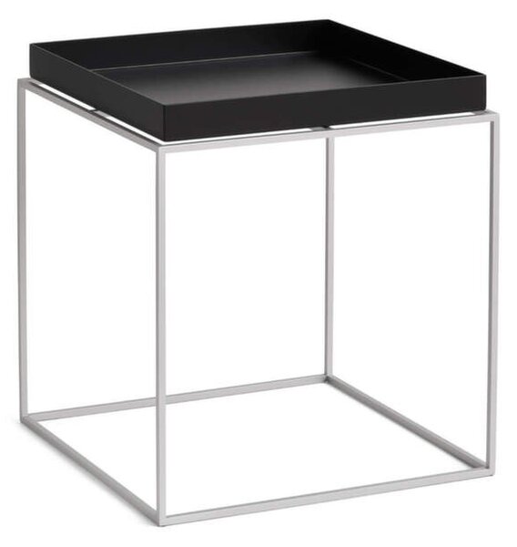 HAY Stolík Tray Table 40x40, black / silicone coated steel